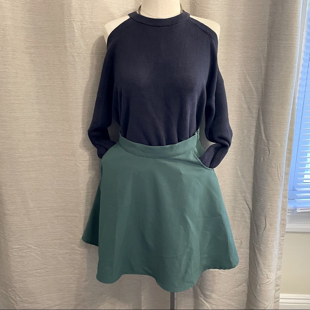 ModCloth green a-line miniskirt with pockets